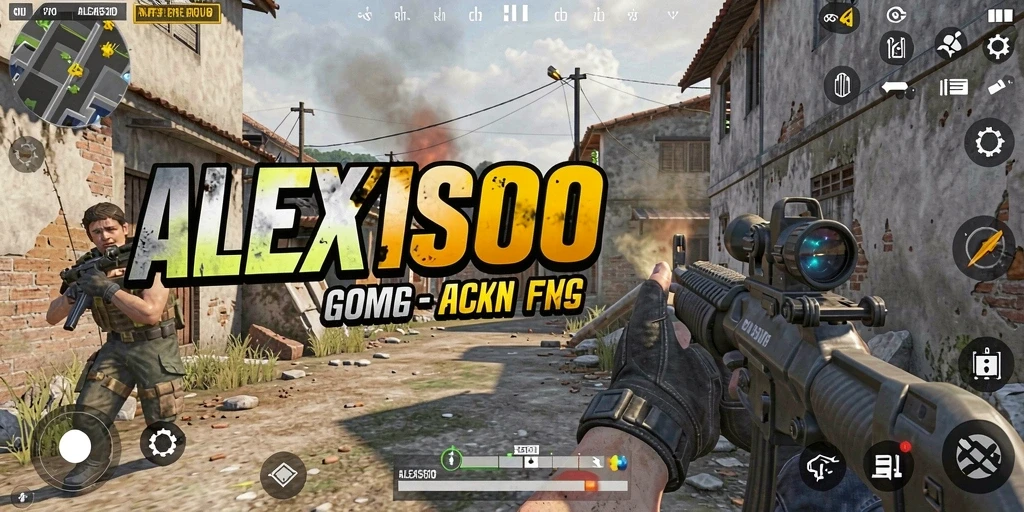Screenshot ALEXIS500 menampilkan aksi tembak-menembak yang intens dalam gameplay FPS.