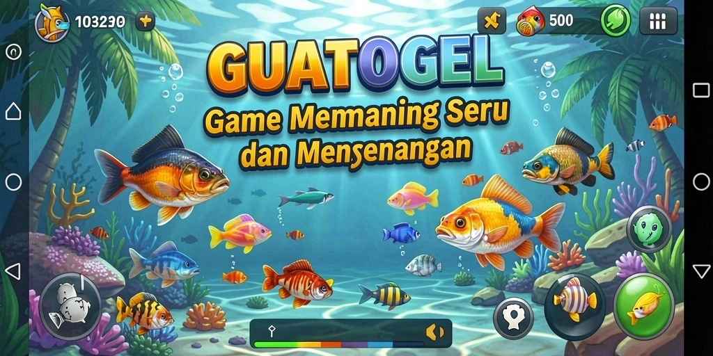 Tampilan luar biasa saat gameplay GUATOGEL memancing ikan.