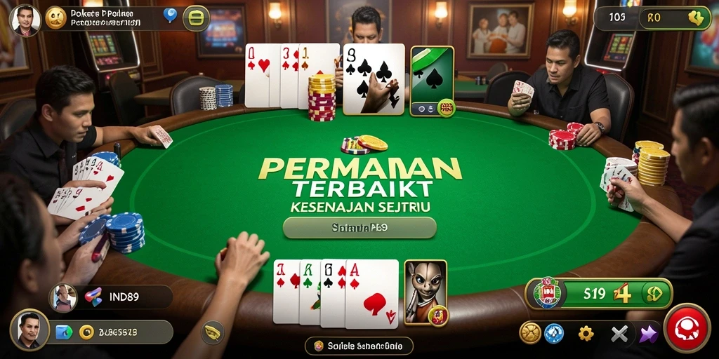 Screenshot IND89 menunjukkan gameplay poker yang mendebarkan dan interaktif.