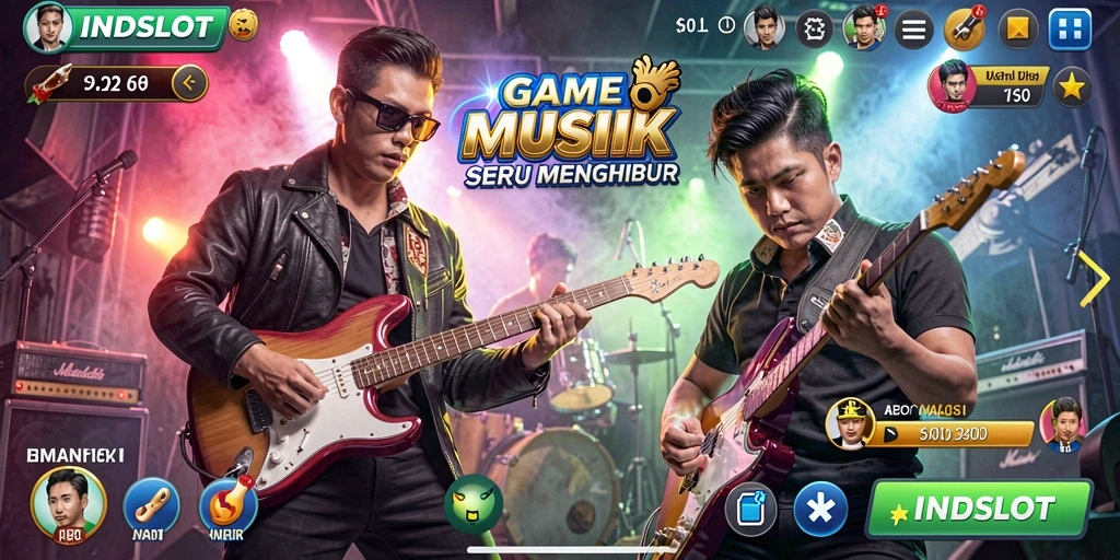 Tampilan gameplay INDSLOT yang menarik dengan irama musik yang seru.