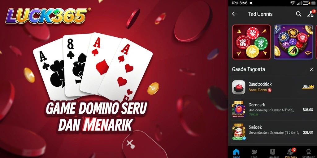 Screenshot gameplay LUCK365 menampilkan keseruan permainan Domino.