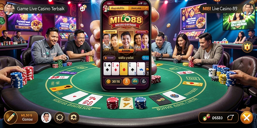 Tampilan gameplay Live Casino yang mendebarkan di MILO88.