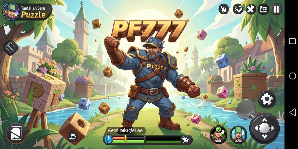 Screenshot utama PF777 menampilkan gameplay seru di dalam permainan Puzzle.