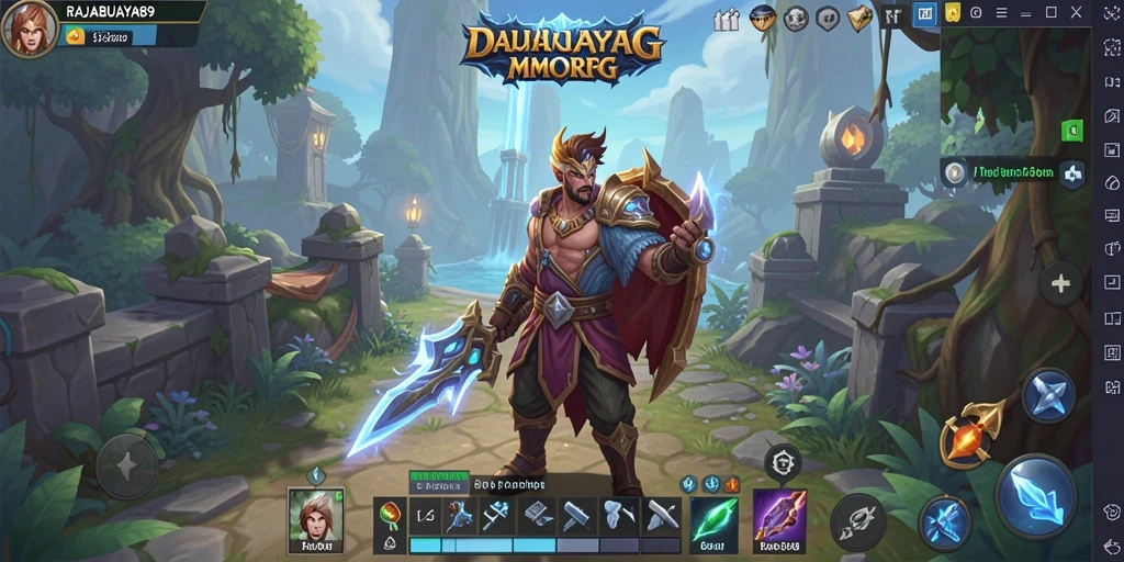 Tampilan gameplay seru di RAJABUAYA89, menampilkan pertarungan epik dan petualangan.