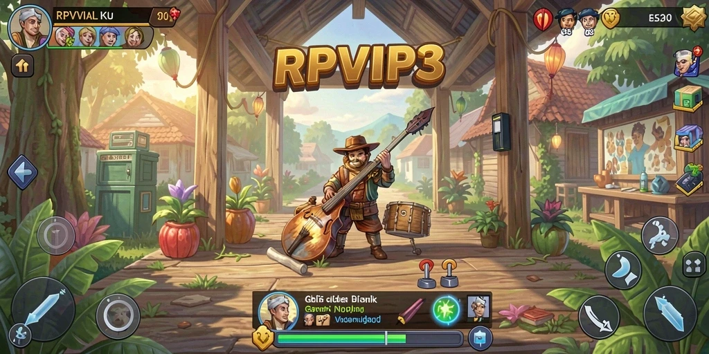 Tangkapan layar utama RPVIP3 menunjukkan aksi gameplay Idle yang seru.