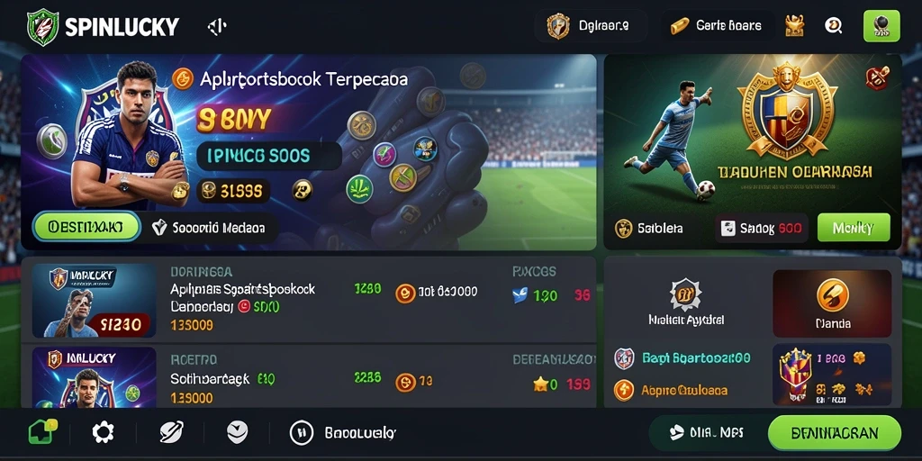 Tampilan utama SPINLUCKY dengan berbagai opsi taruhan olahraga.