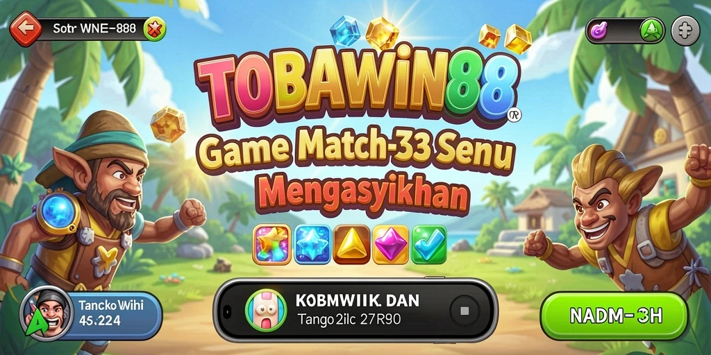 Tampilan gameplay seru TOBAWIN88 dengan objek warna-warni.